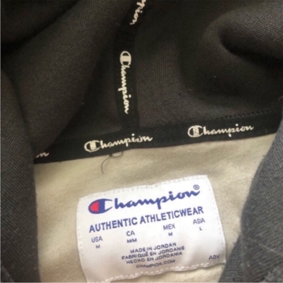 Champion Sherpa Black Hoodie Sweater Casual - Picture 6 of 6